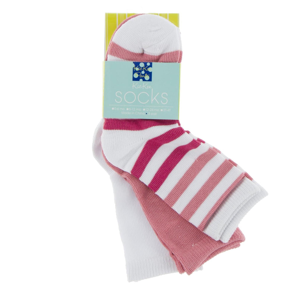 Sock Set in Strawberry, Forest Fruit Stripe & Natural