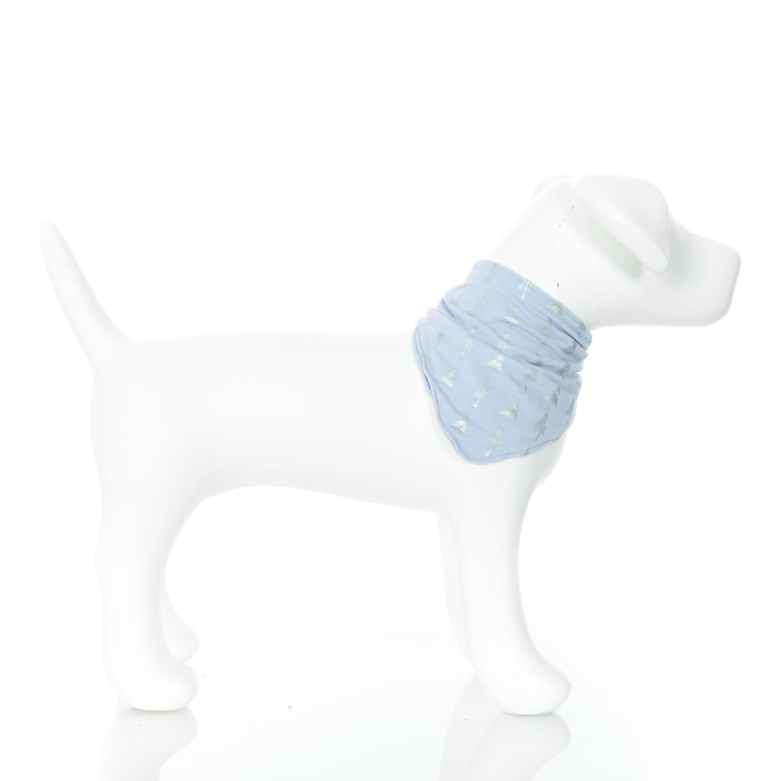 Print Dog Bandana in Frost Silver Trees