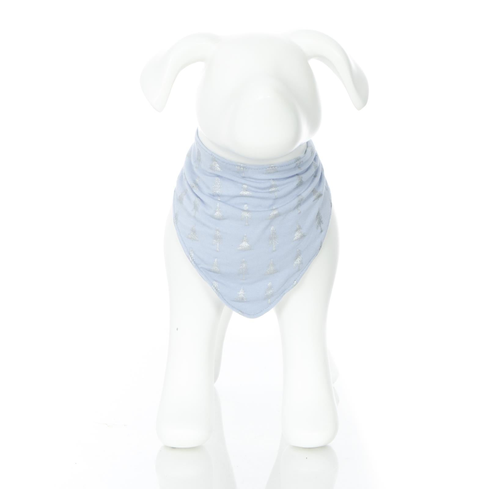Print Dog Bandana in Frost Silver Trees