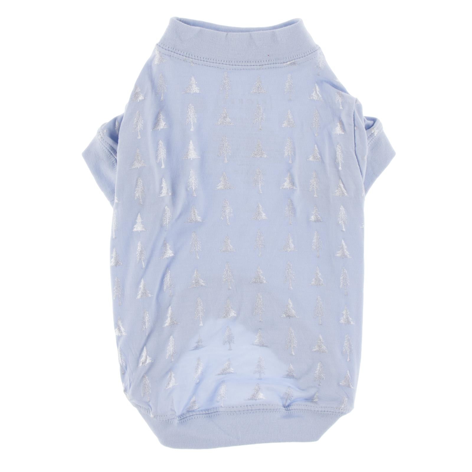 Print Dog Jammies in Frost Silver Trees