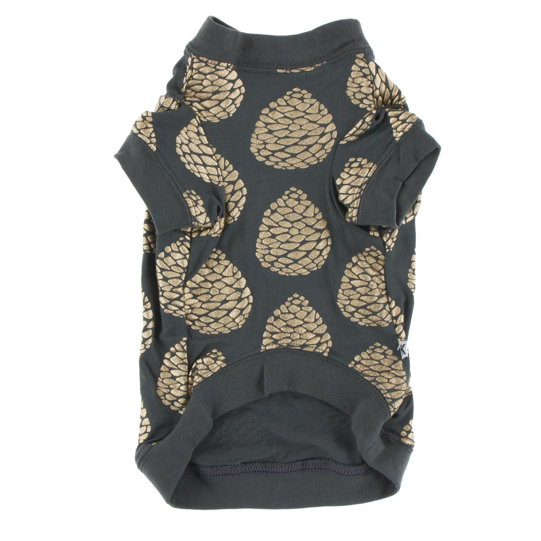 Print Dog Jammies in Pewter Pinecones