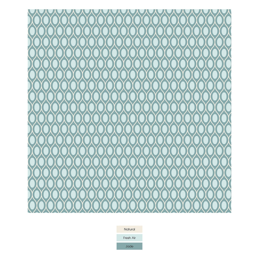 Print Bandana Bib in Jade Wavy Lattice