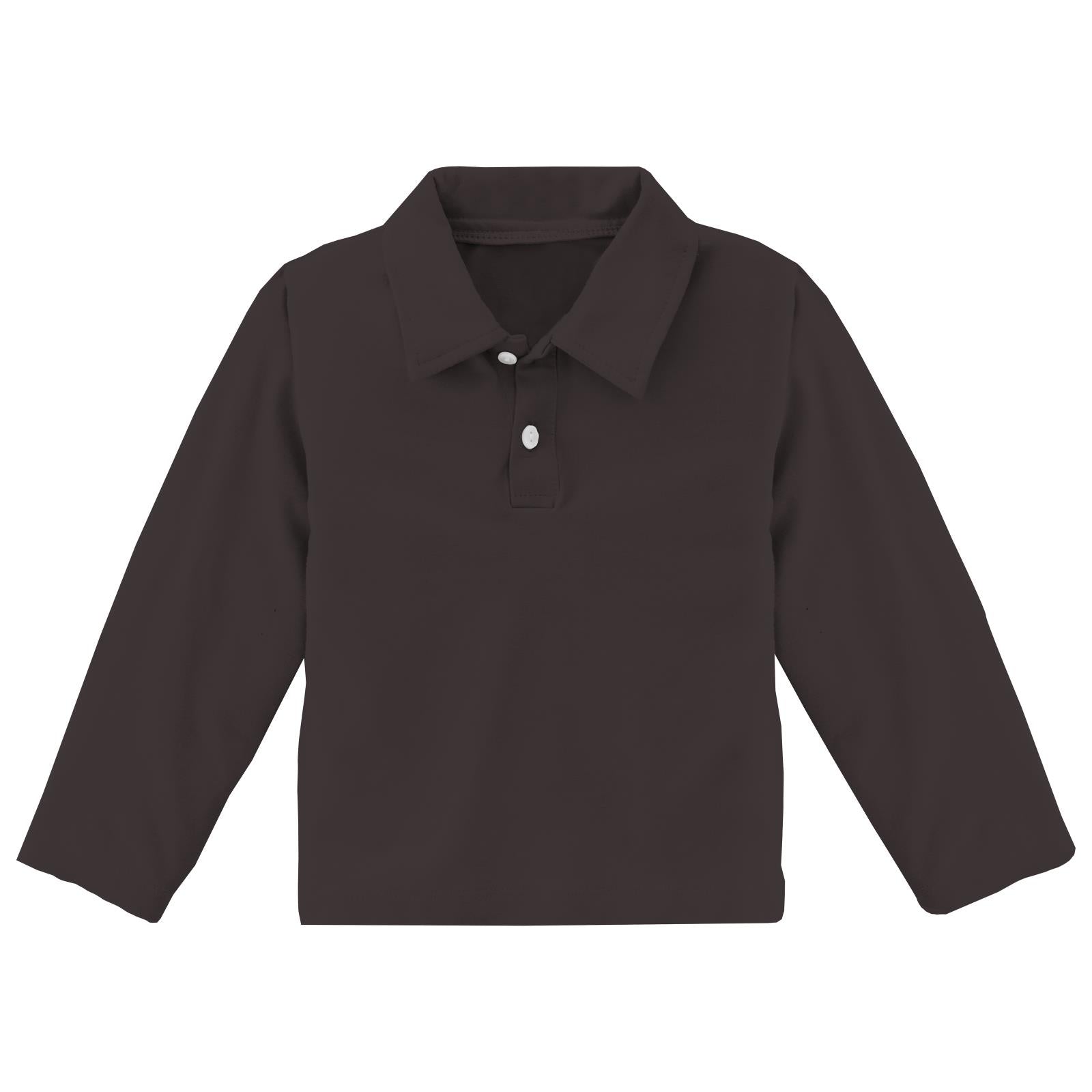 Long Sleeve Polo in Midnight