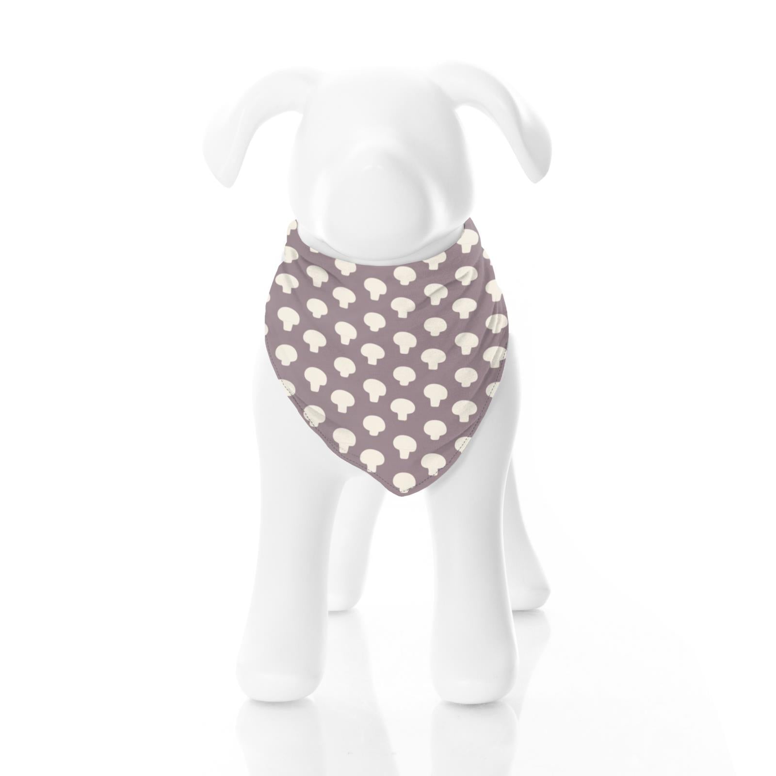 Print Dog Bandana in Quail Button Mushrooms