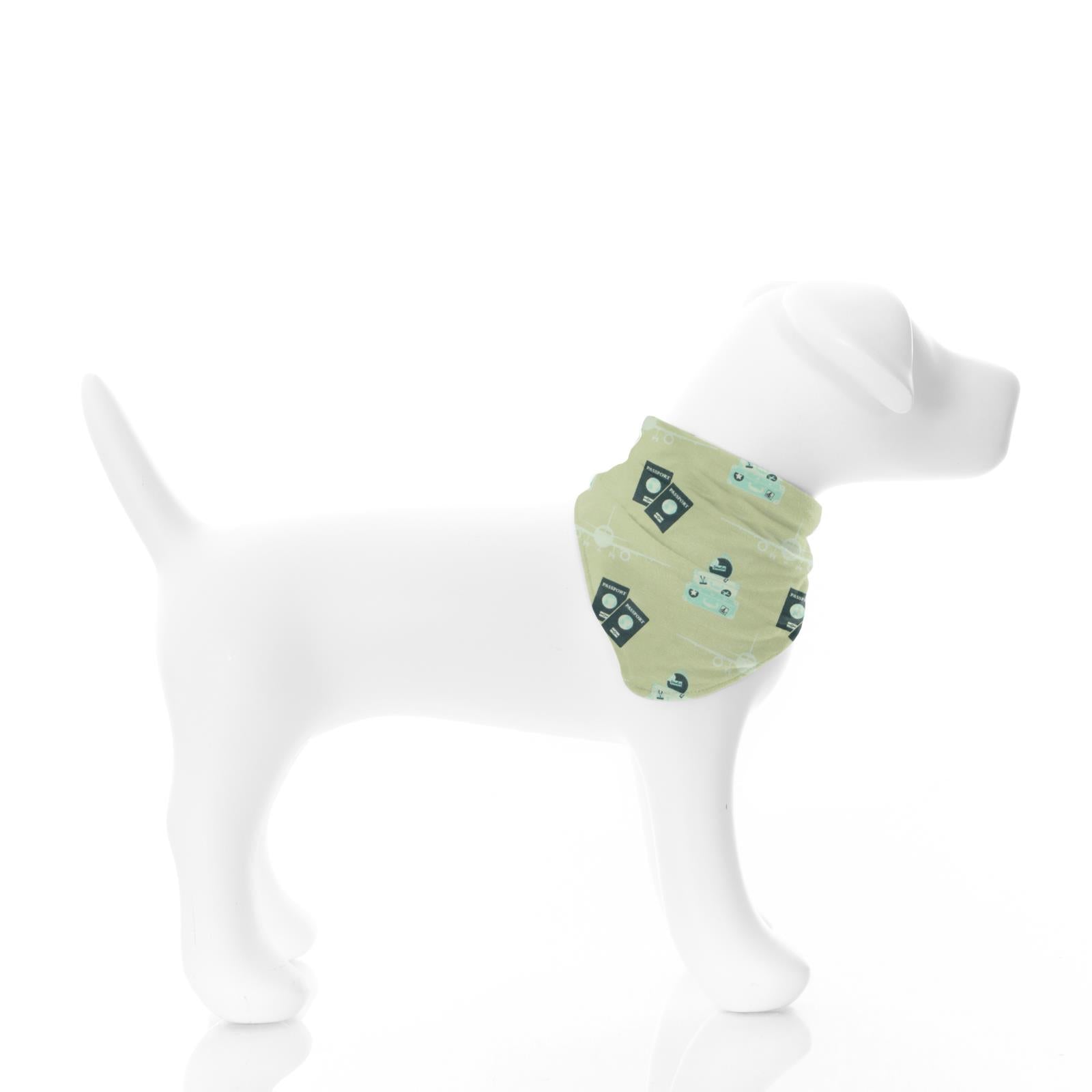 Print Dog Bandana in Field Green Travel Guide