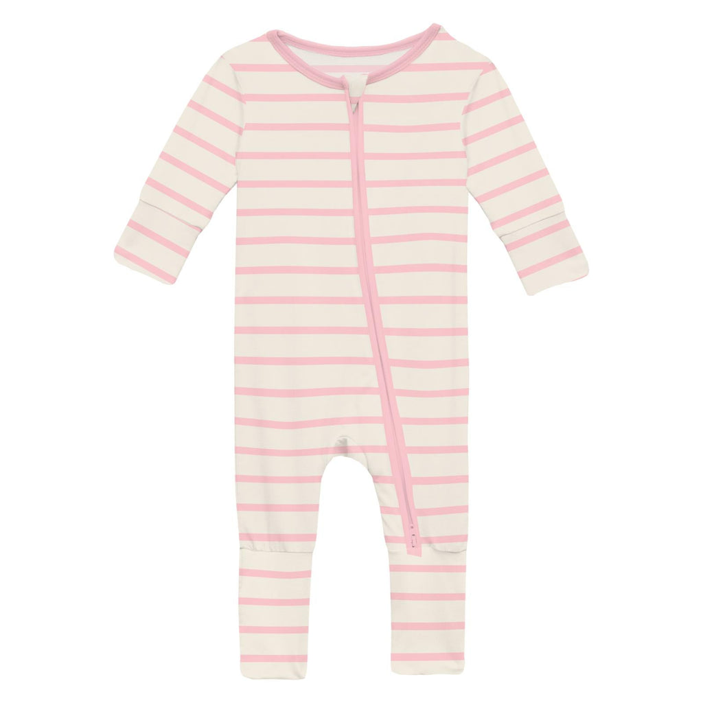 Print Convertible Coverall in Lotus Sweet Stripe