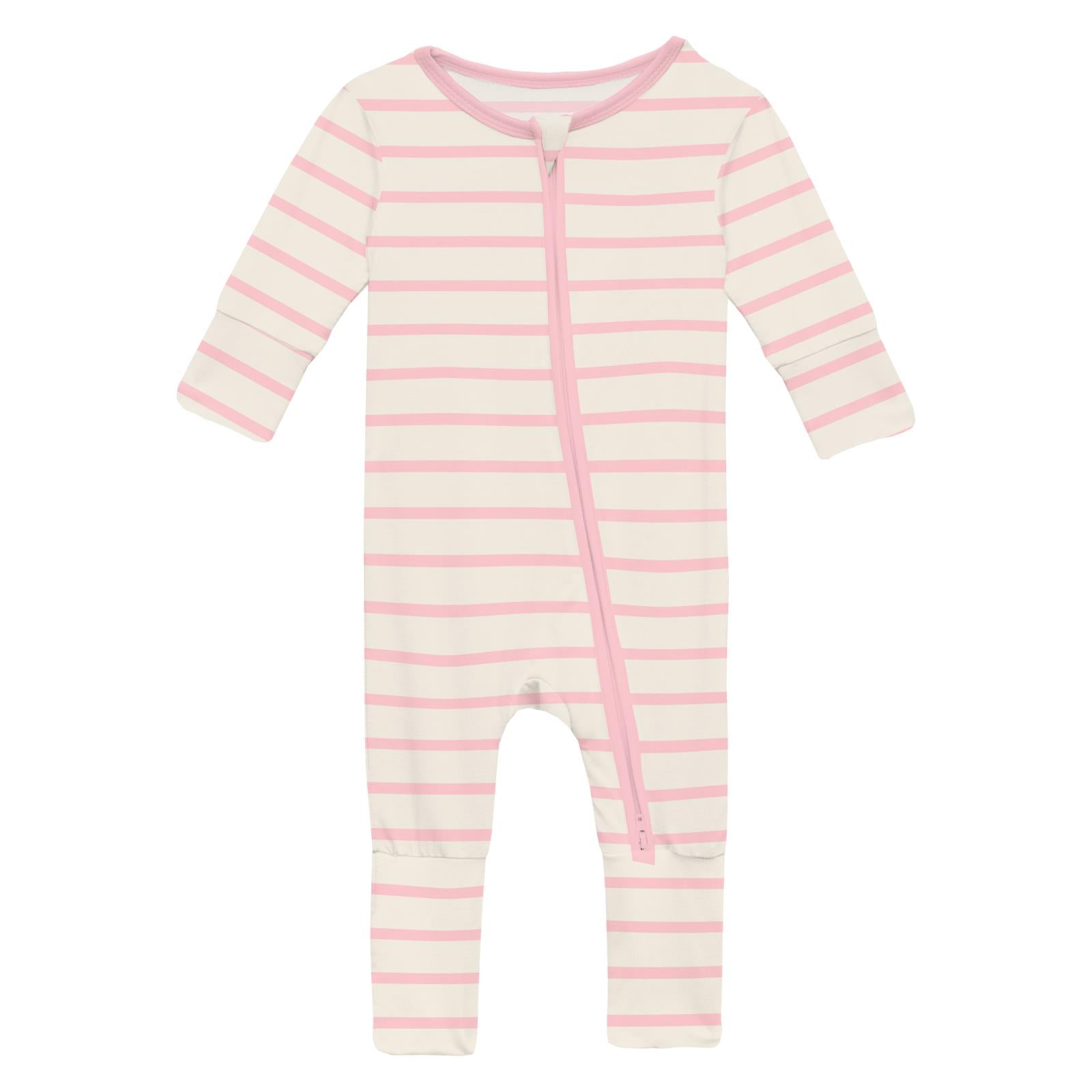 Print Convertible Coverall in Lotus Sweet Stripe