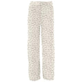 Women's pajama lounge pants featuring a black outline print of breasts on a cream background