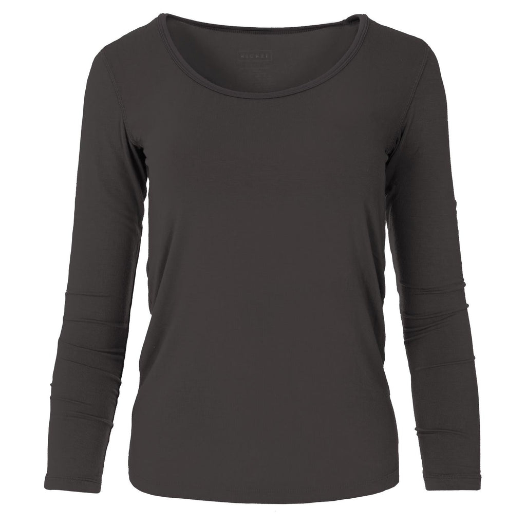 Long Sleeve Scoop Neck Tee in Midnight