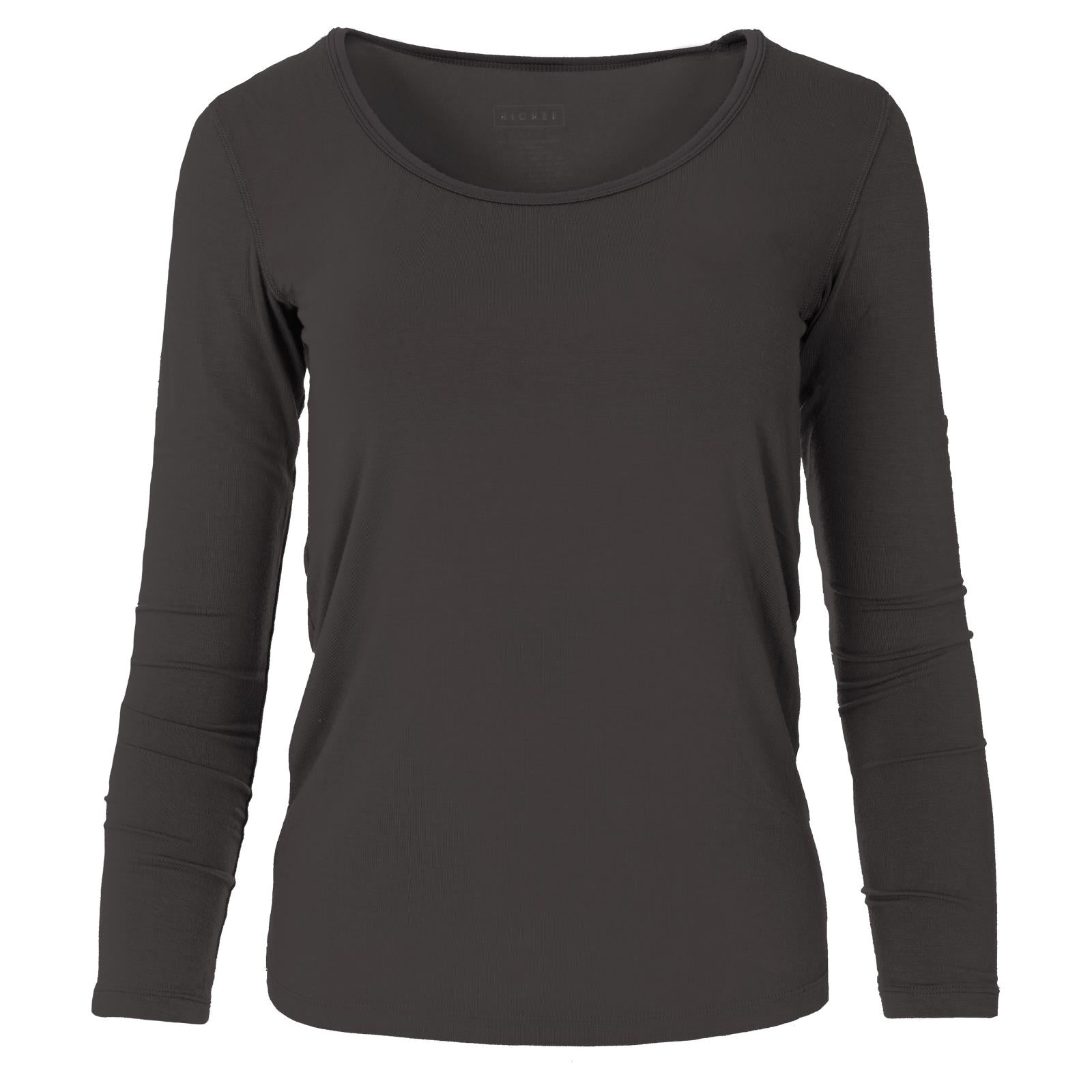 Long Sleeve Scoop Neck Tee in Midnight