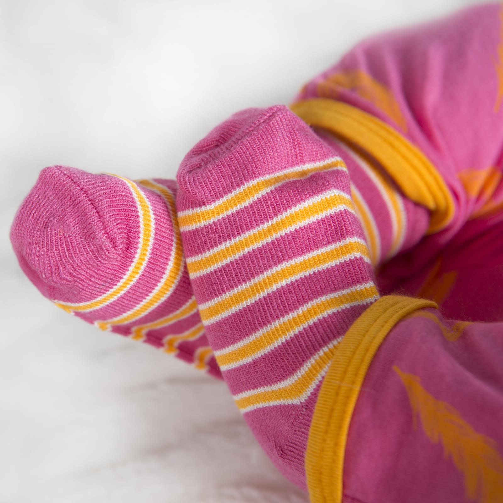Socks (Set of 3) in Tamarin, Flamingo Brazil Stripe & Flamingo