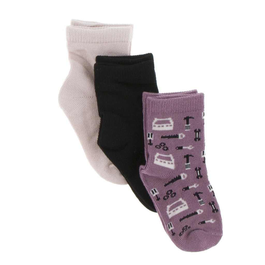 Socks (Set of 3) in Macaroon, Midnight & Pegasus Construction