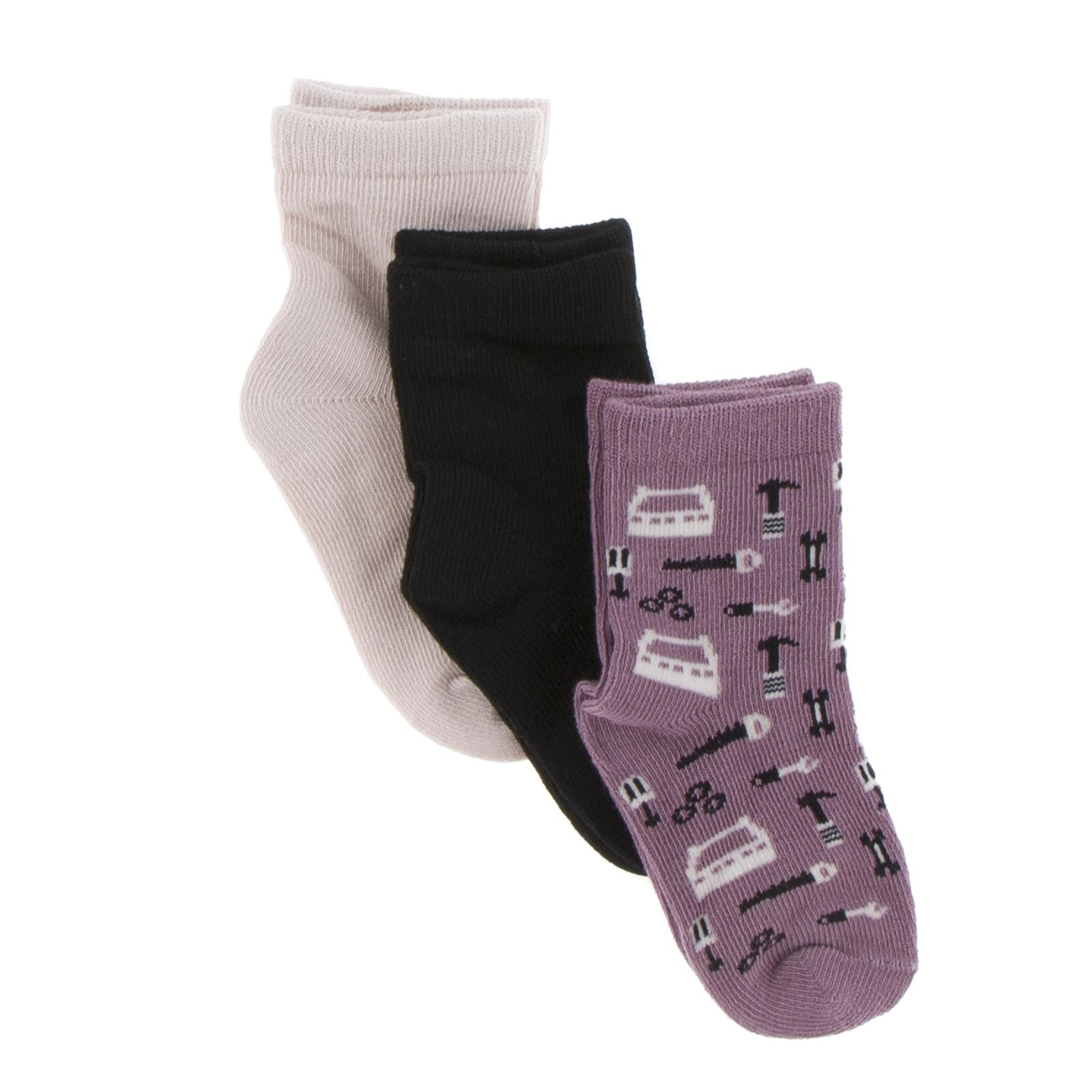 Socks (Set of 3) in Macaroon, Midnight & Pegasus Construction