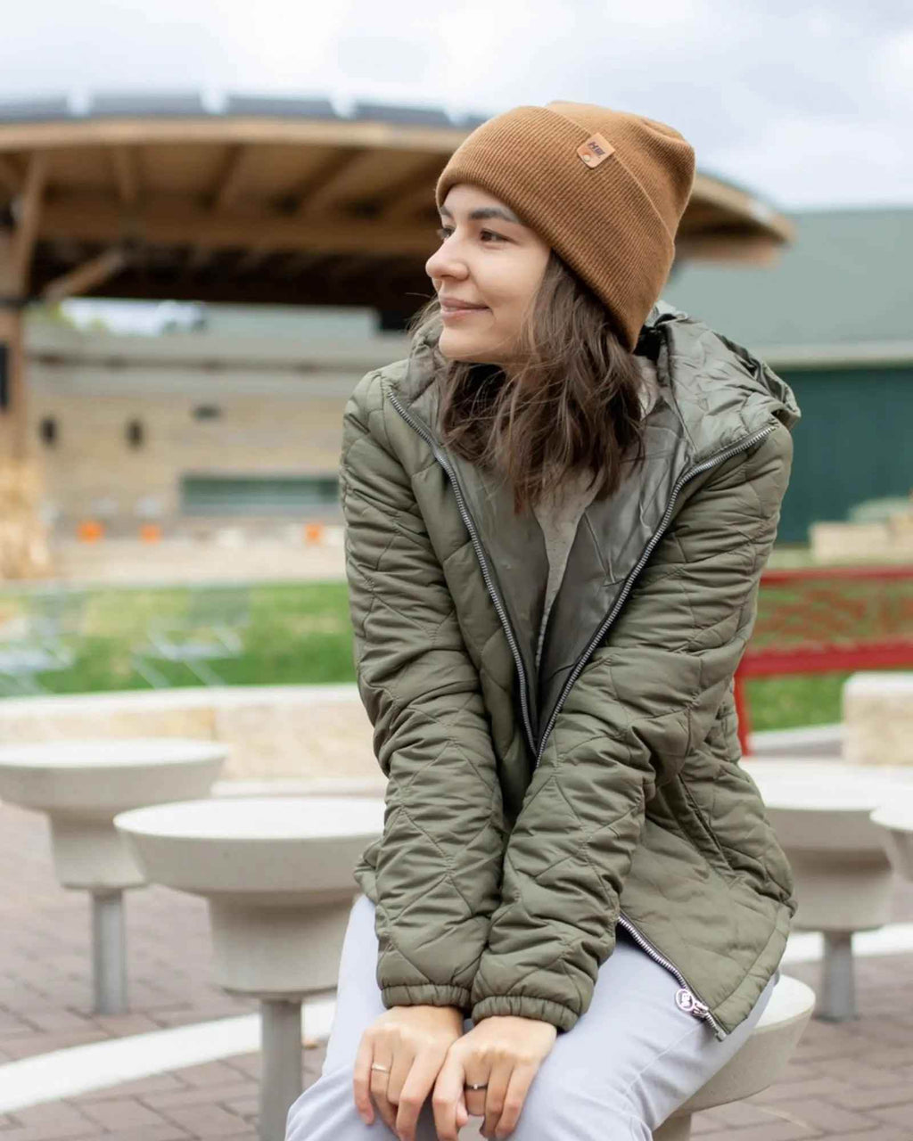 HAAKWEAR H-Stitch Cuffed Beanie - Patented Design, Made in USA - Camel Brown