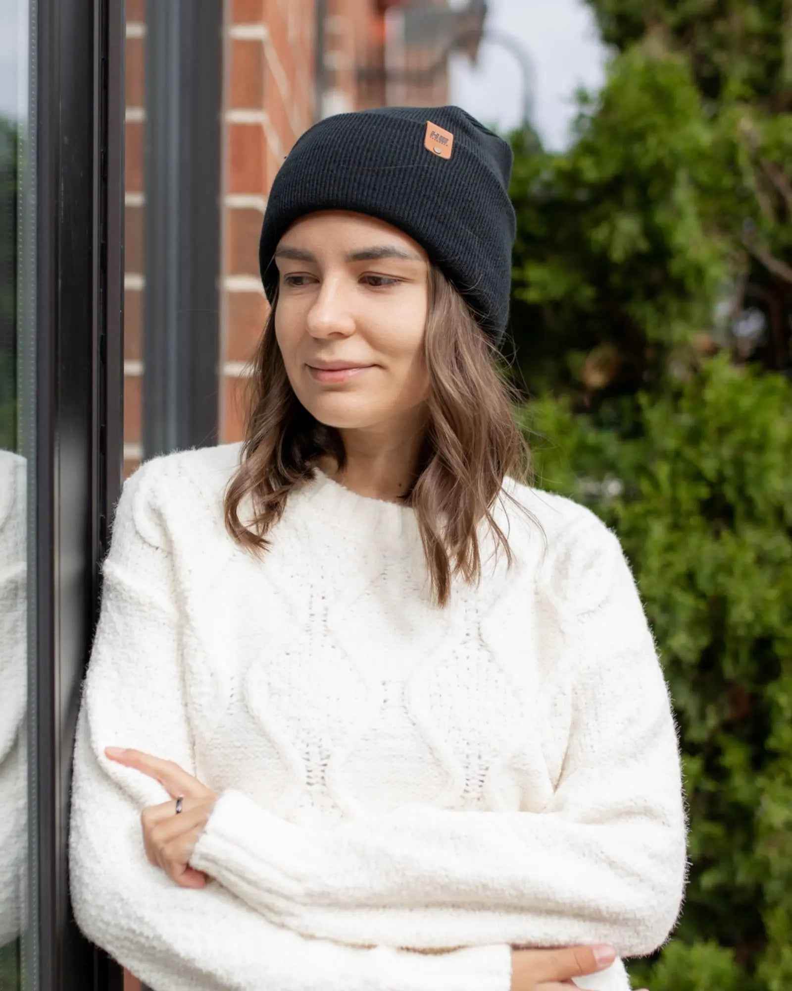 HAAKWEAR H-Stitch Cuffed Beanie - NEW Designed and Made in USA (Patented Design) - Charcoal Black