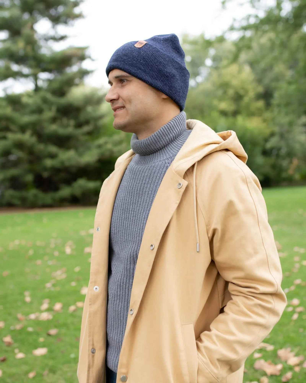 HAAKWEAR H-Stitch Cuffed Beanie - NEW Designed and Made in USA (Patented Design) - Denim Blue