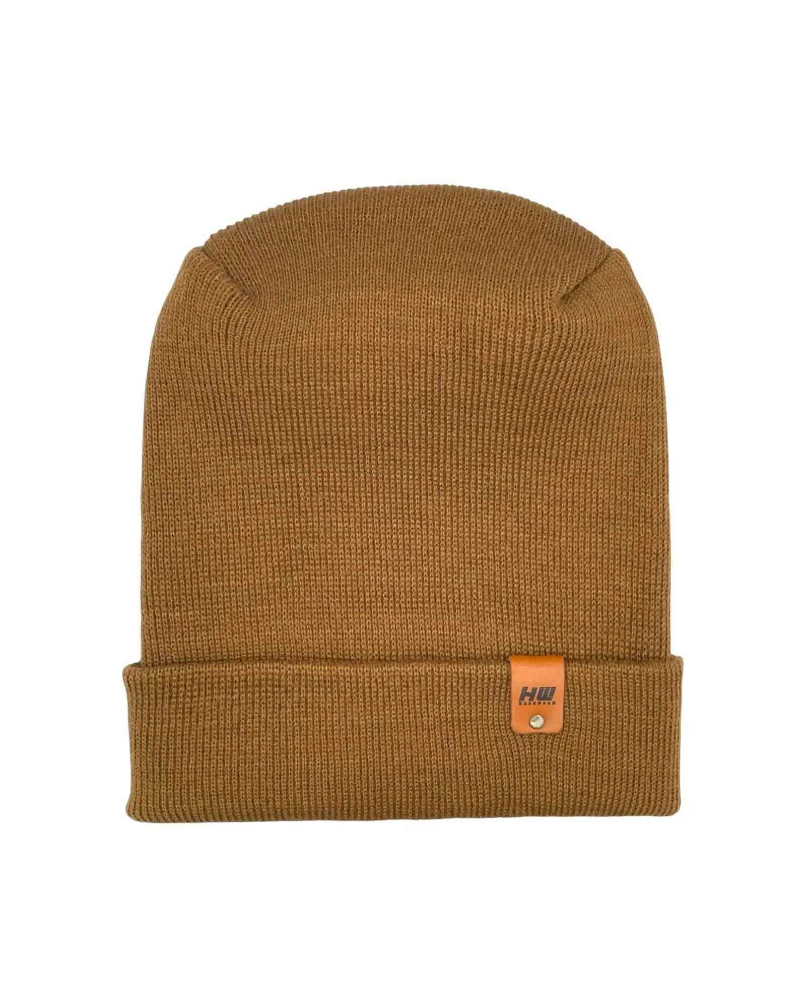 HAAKWEAR H-Stitch Cuffed Beanie - Patented Design, Made in USA - Camel Brown
