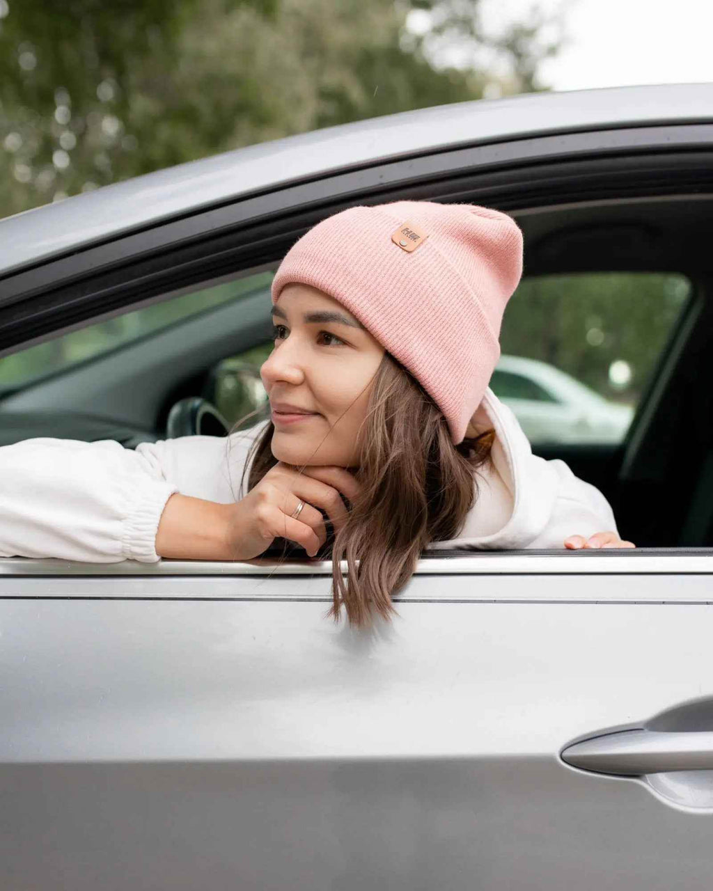 HAAKWEAR H-Stitch Cuffed Beanie - NEW Designed and Made in USA (Patented Design) - Pearl Pink