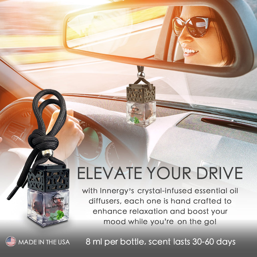 Cool Eucalyptus Mint Crystal-Enhanced Oil Diffuser, Car Air Freshener, 8ml