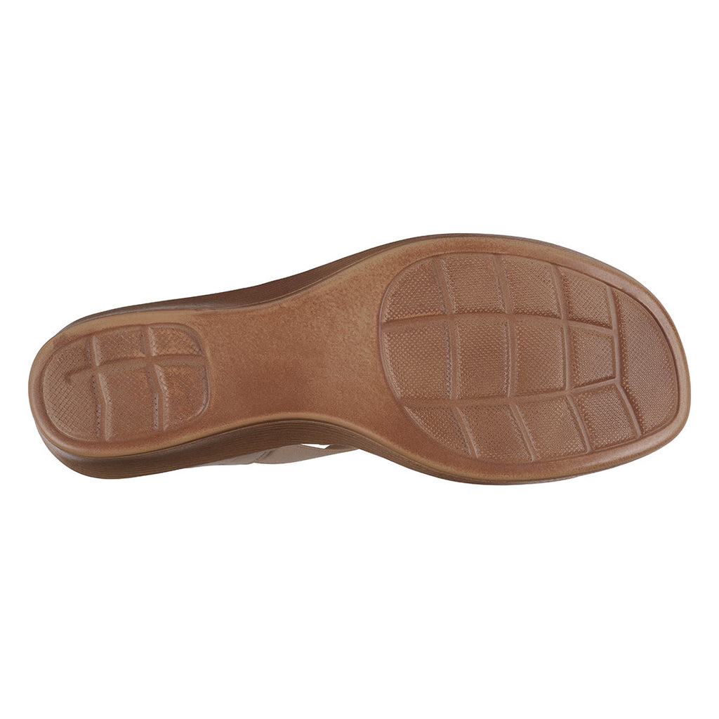 Nia Natural Embellished Elastic Wedge Sandals - Image 5