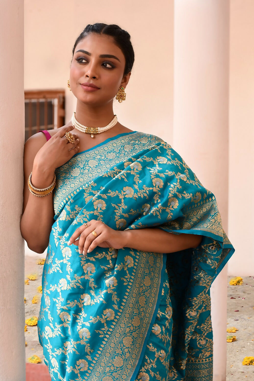 Joban Fashion Aqua Soft Pure Handloom Banarasi Silk Saree
