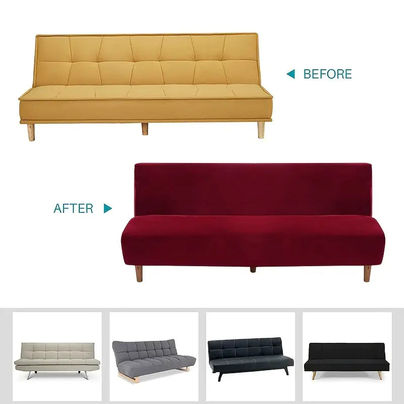 Armless Stretch Sofa Bed Cover for 3 Seater Couch