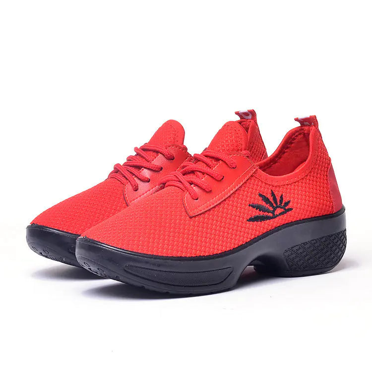 Women's Casual Breathable Mesh Sneakers with Floral Accent - Image 2