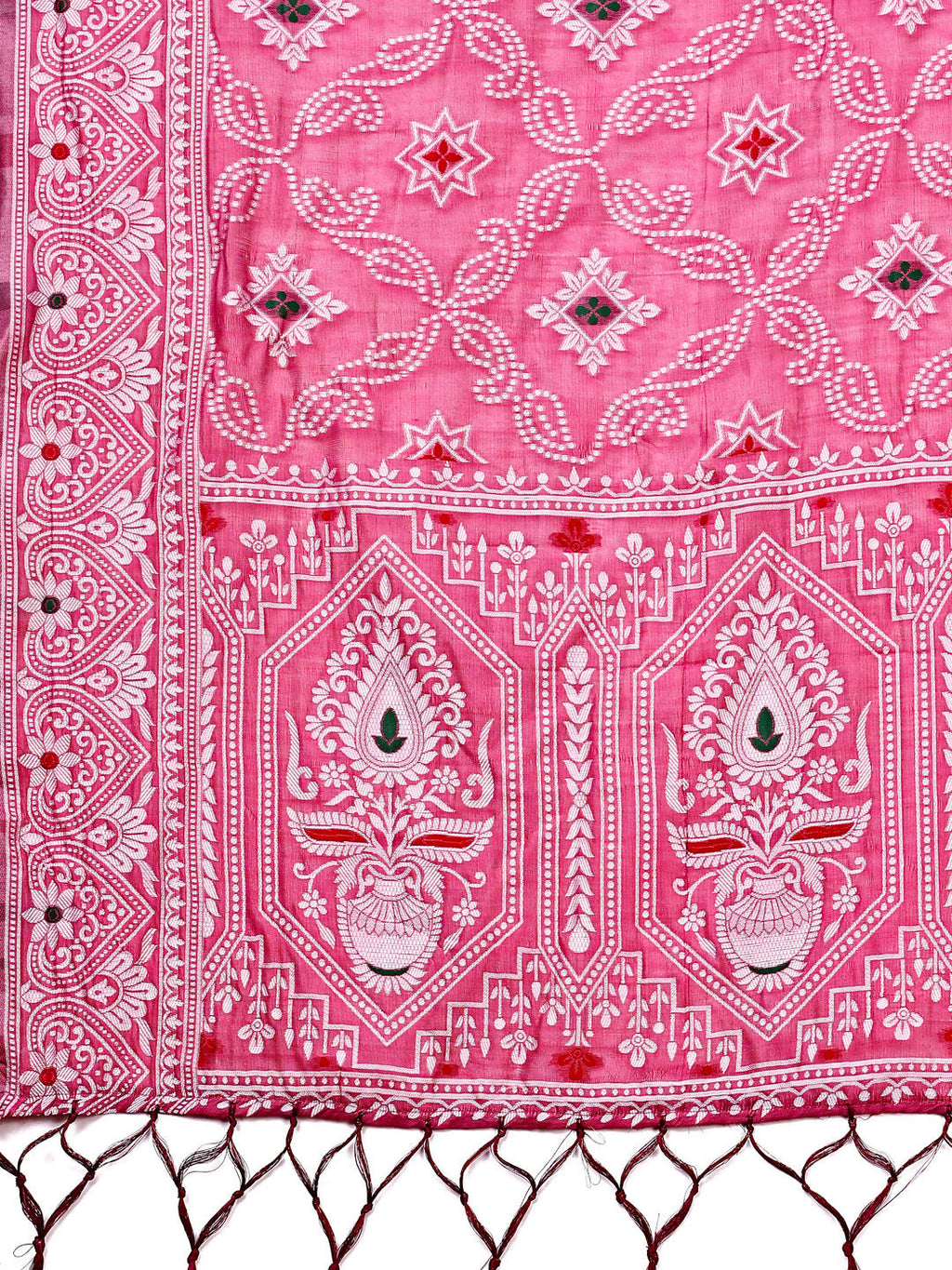Pankhuri Pink Linen Cotton Saree