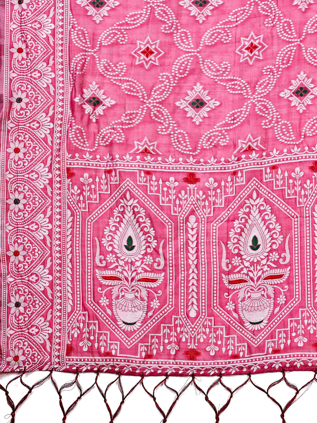 Pankhuri Pink Linen Cotton Saree