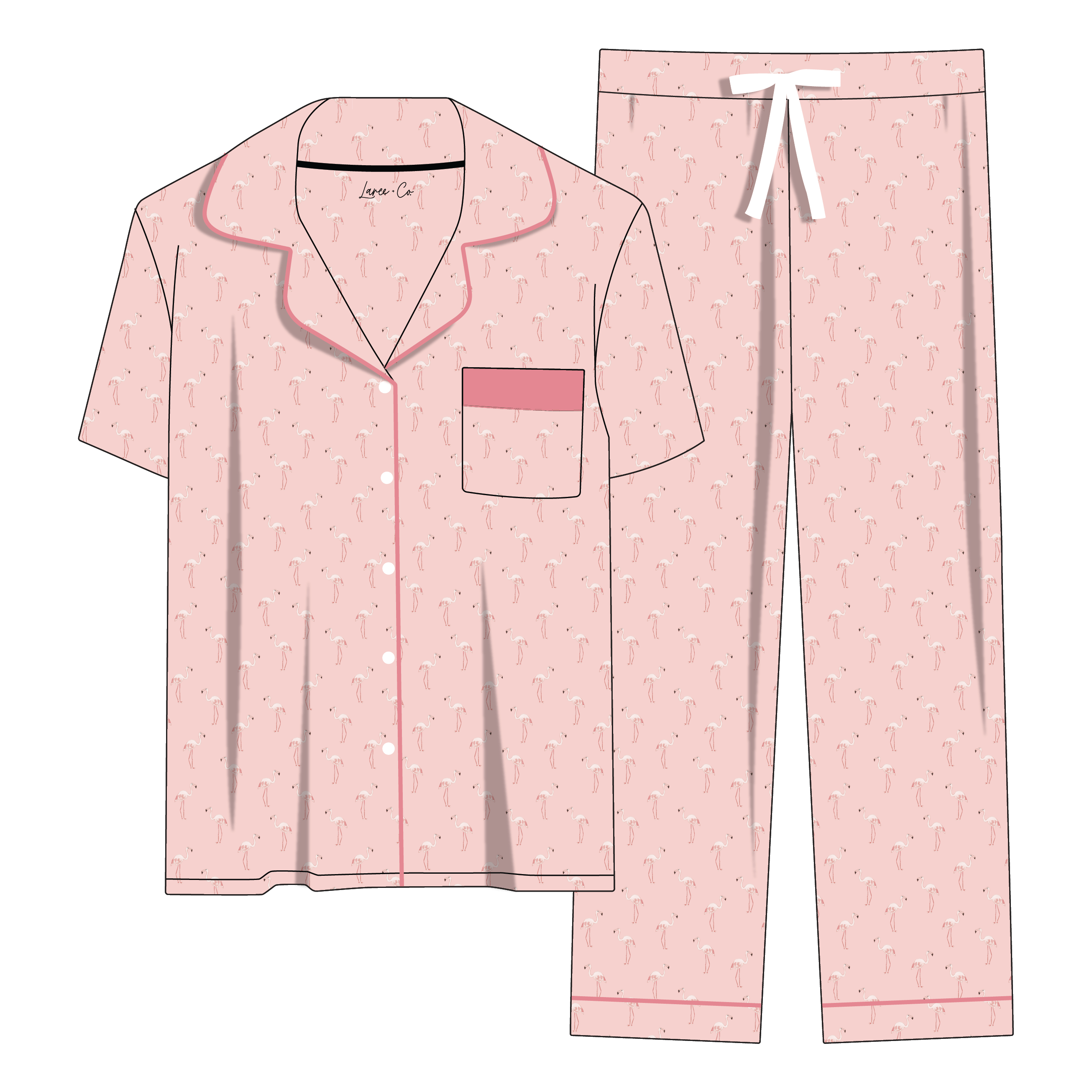Nora Flamingos Bamboo Women's Lounge Set (Pre-Order)