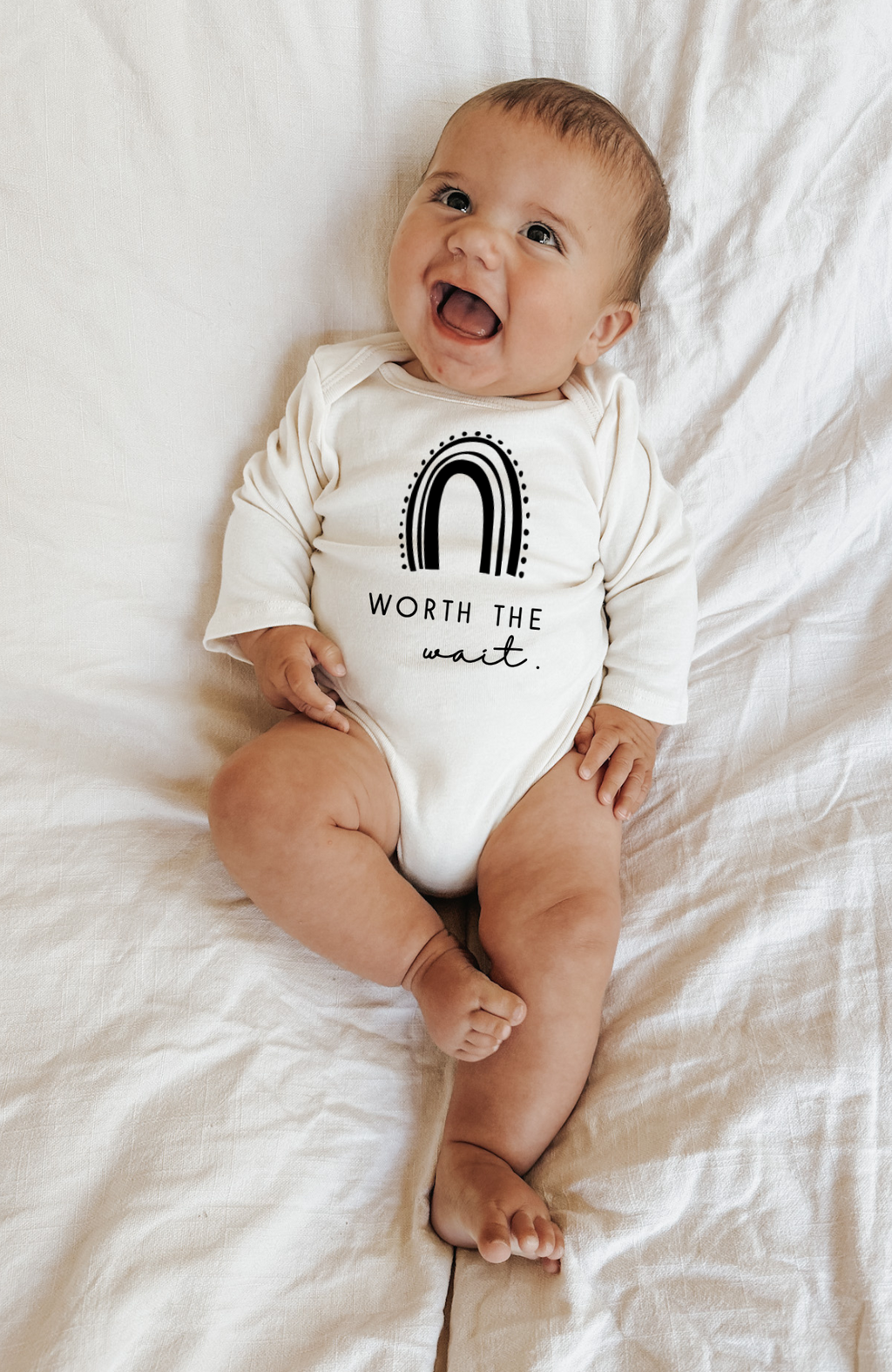 Worth the Wait Rainbow Organic Bodysuit Long Sleeve