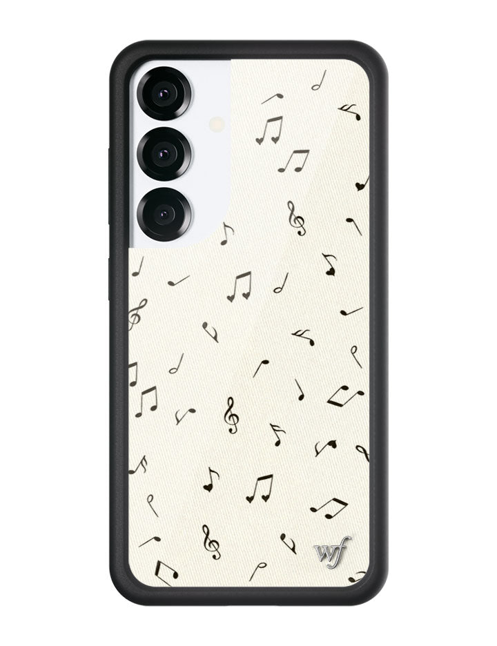 Love Notes Samsung Galaxy Case with Cream and Black Music Print - Image 7