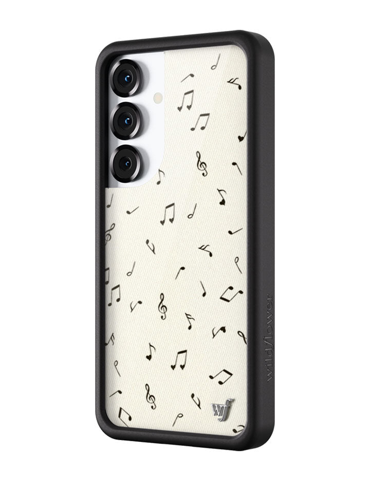 Love Notes Samsung Galaxy Case with Cream and Black Music Print - Image 8