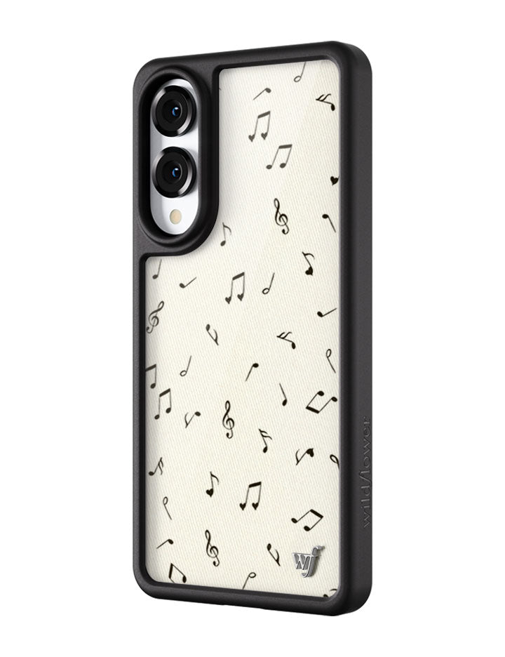 Love Notes Samsung Galaxy Case with Cream and Black Music Print - Image 4