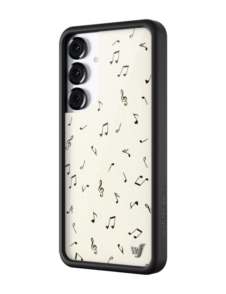 Love Notes Samsung Galaxy Case with Cream and Black Music Print - Image 6