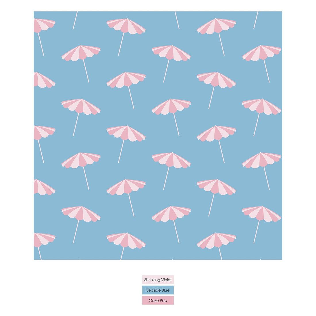 Print Coverall with 2 Way Zipper in Seaside Blue Beach Umbrellas