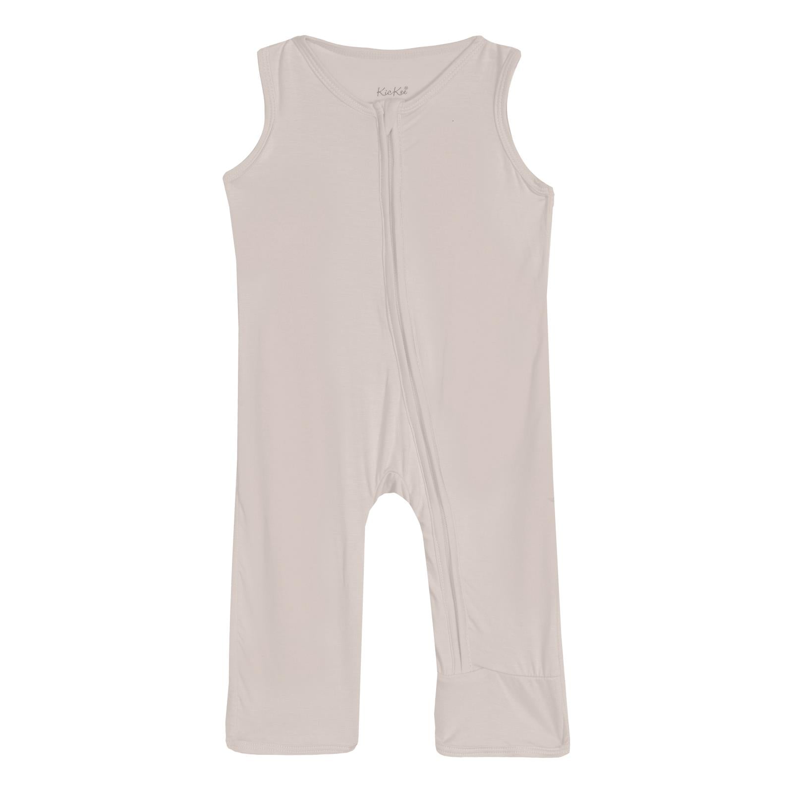 Finn Zip Tank Romper in Latte