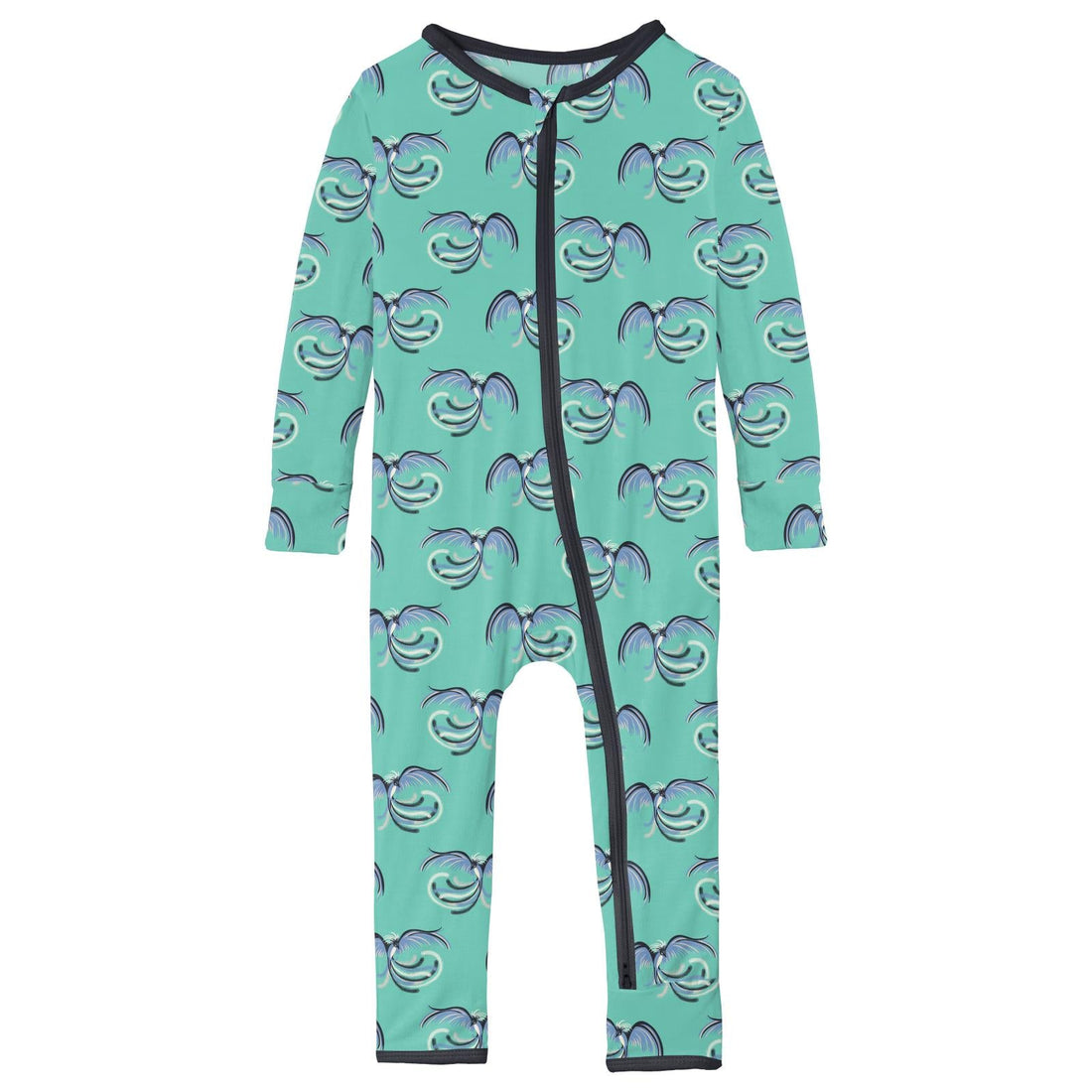 Print Coverall with 2 Way Zipper in Glass Phoenix