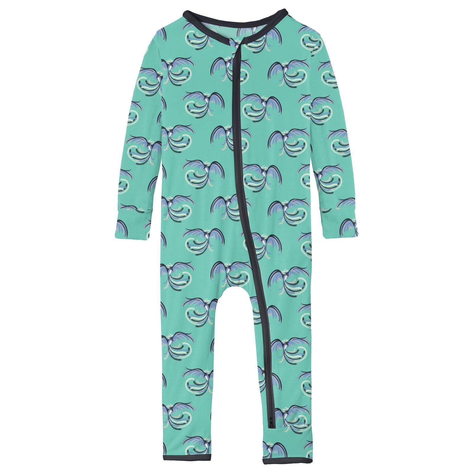Print Coverall with 2 Way Zipper in Glass Phoenix
