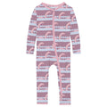 Print Coverall with 2 Way Zipper in Pegasus Sea Monster