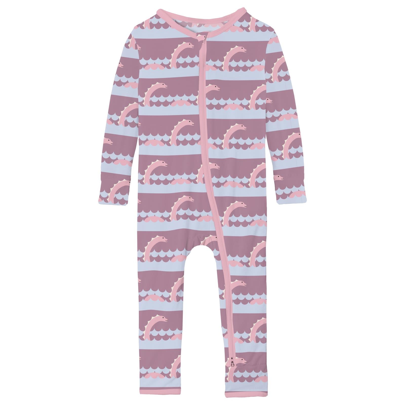 Print Coverall with 2 Way Zipper in Pegasus Sea Monster