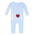 Applique Coverall with Snaps in Pond I Love Dad