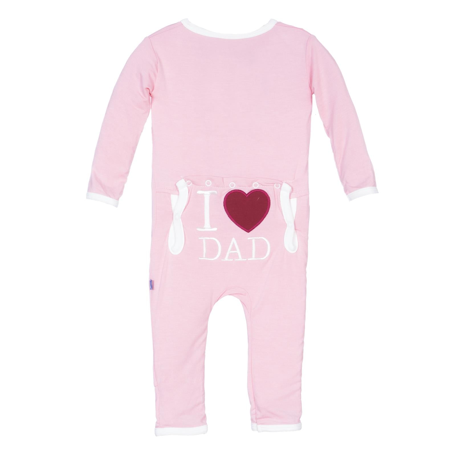 Applique Coverall with Snaps in Lotus I Love Dad