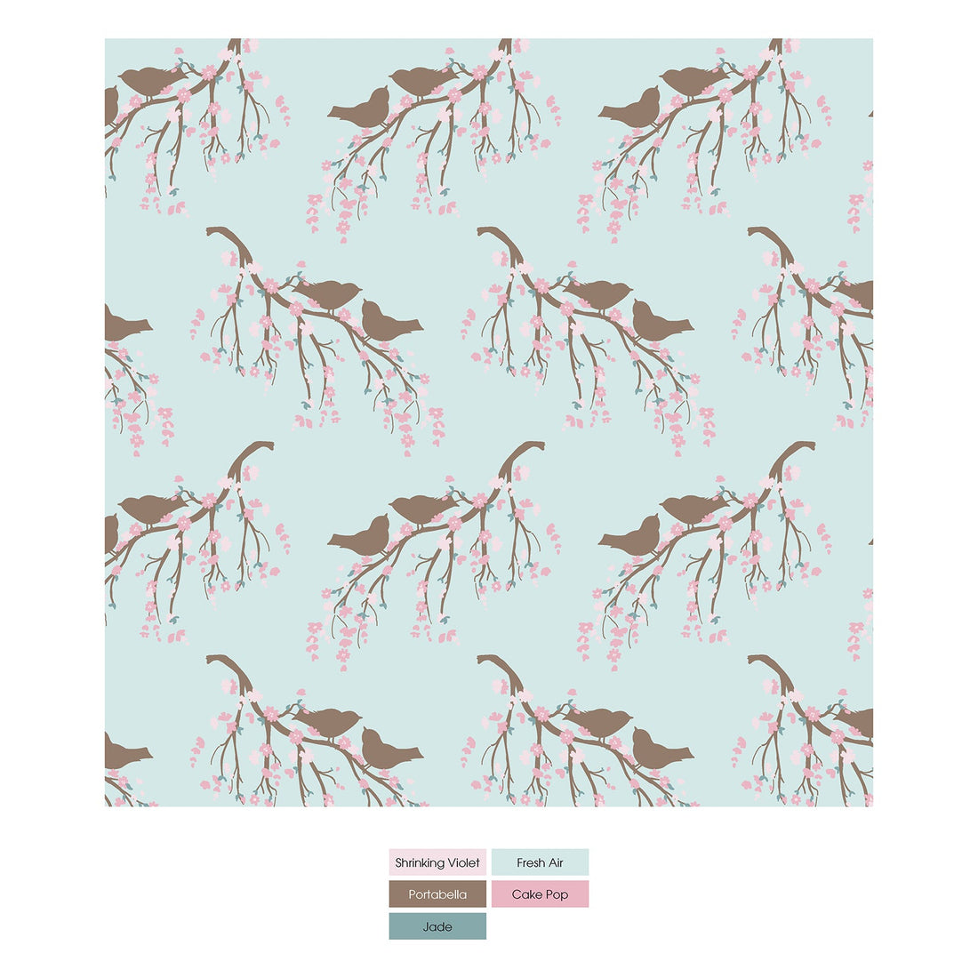 Print Coverall with Snaps in Fresh Air Bird Branch