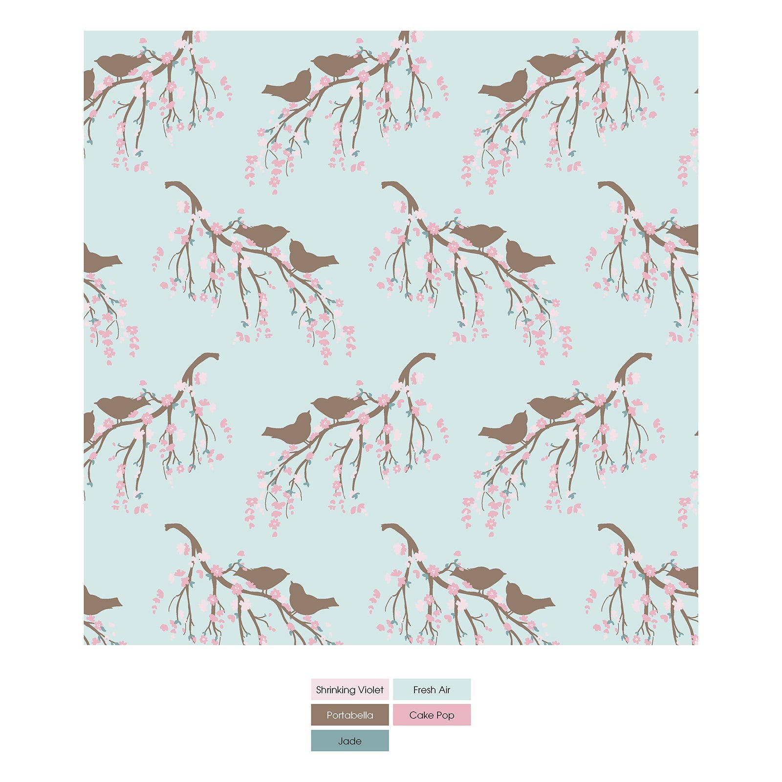 Print Coverall with Snaps in Fresh Air Bird Branch