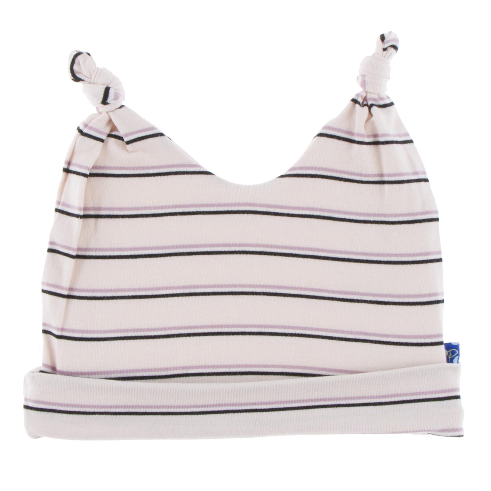 Print Double Knot Hat in Girl Parisian Stripe