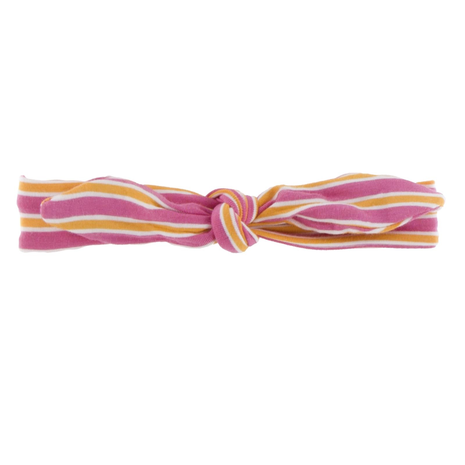 Print Bow Headband in Flamingo Brazil Stripe