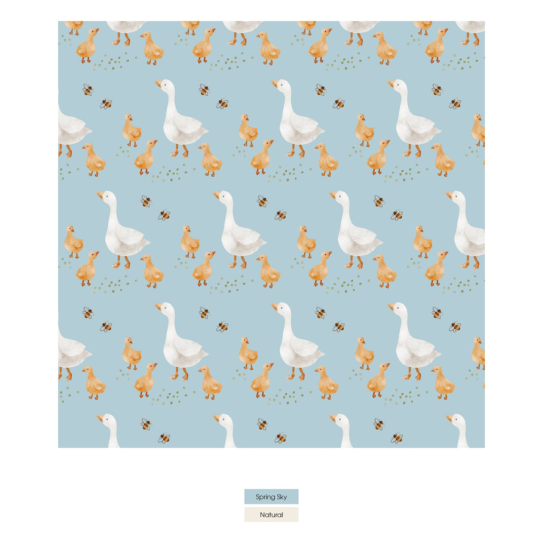 Print Coverall with 2 Way Zipper in Spring Sky Feeding Ducks