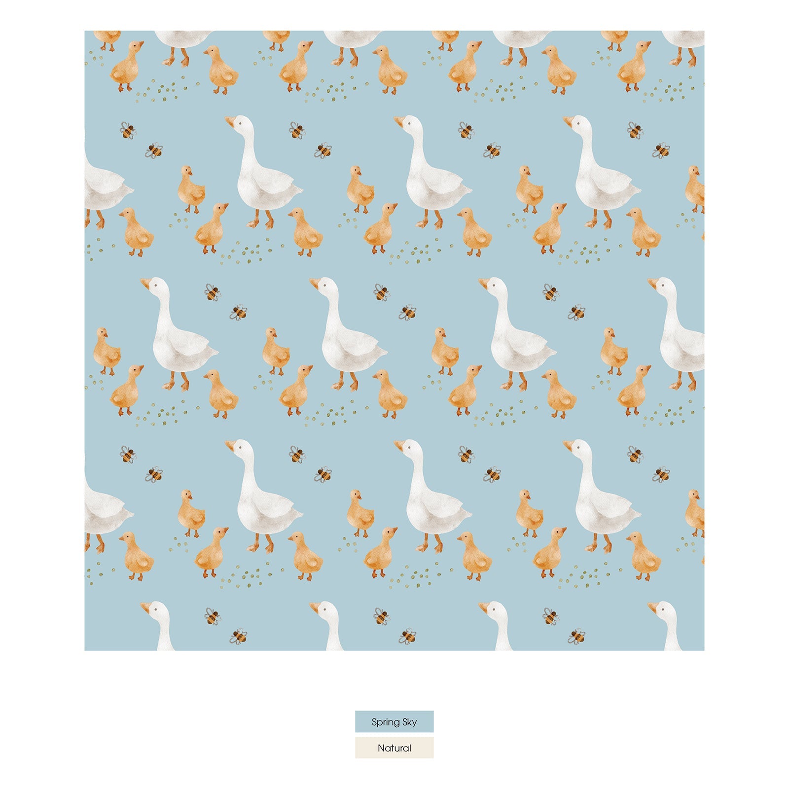 Print Coverall with 2 Way Zipper in Spring Sky Feeding Ducks