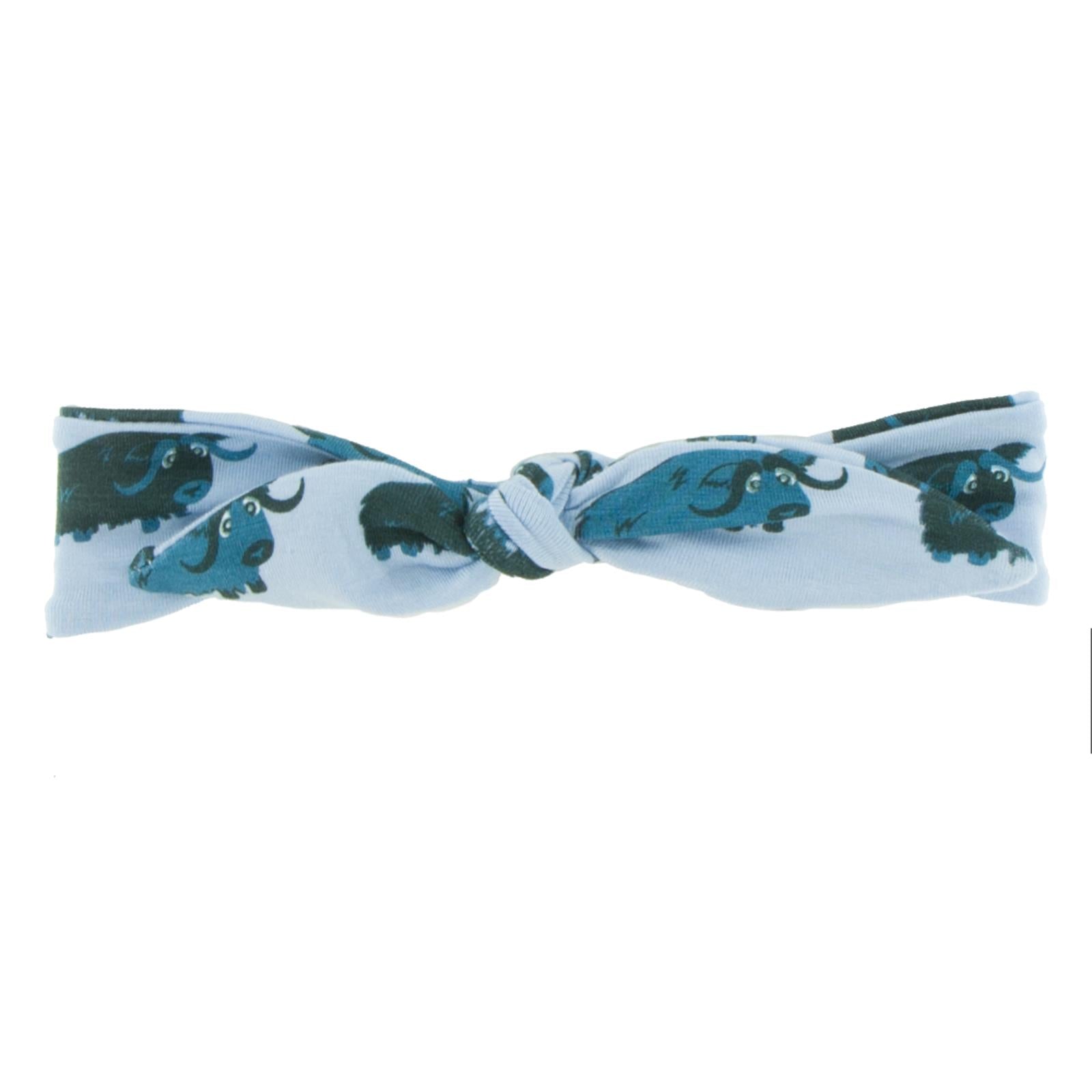 Print Bow Headband in Pond Musk Ox